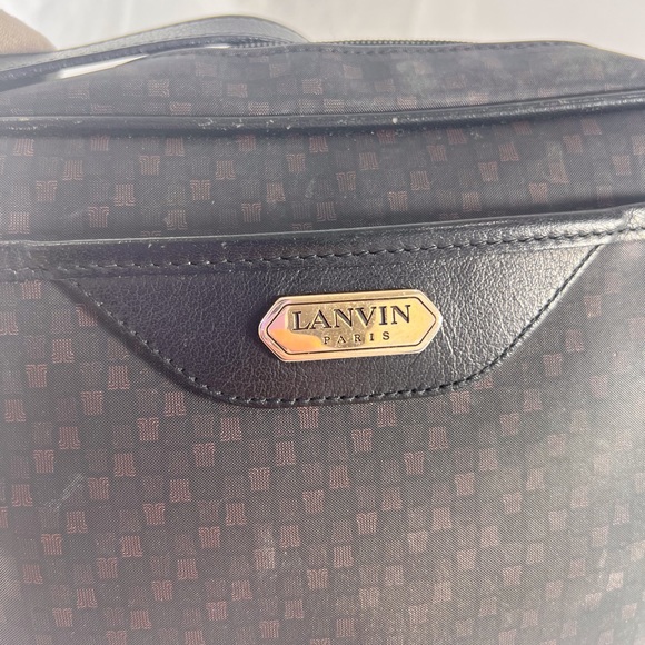 LANVIN PARIS Vintage Authentic Dome Black Canvas and Leather Trim Crossbody bag - Picture 8 of 17
